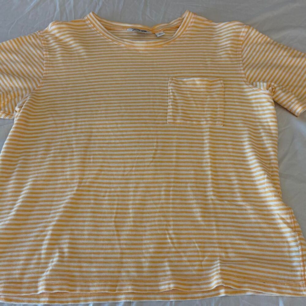 Lands-end Men's Yellow and Orange T-shirt